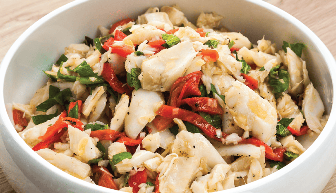 Salad with Norwegian Clipfish and Roasted Peppers