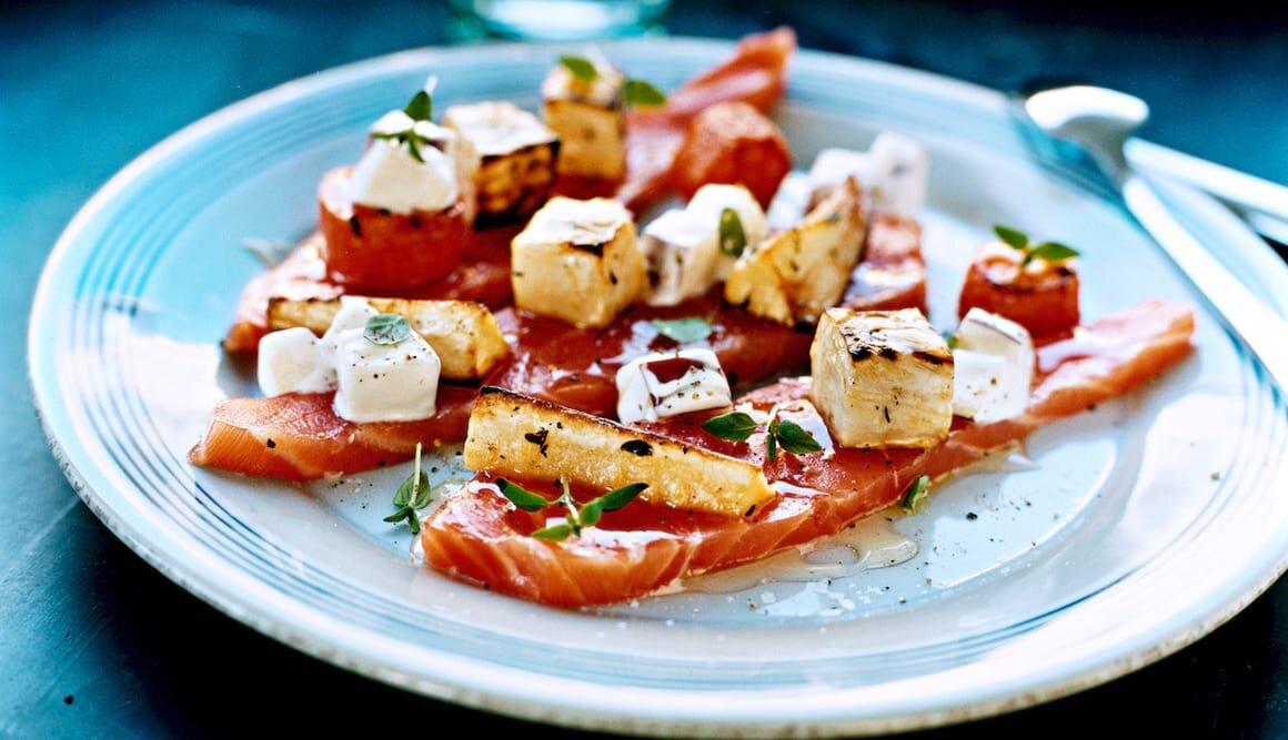 Gravlax with Honey and Root Vegetables