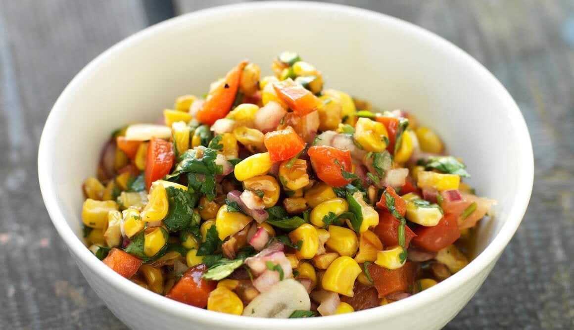 Salsa with Corn, Garlic and Peppers