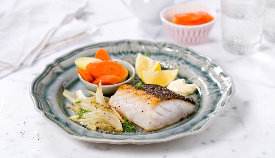 Pan-Fried Skrei with Fennel and Sour Cream Sauce