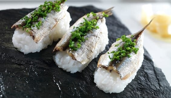 Nigiri Sushi with Sardines