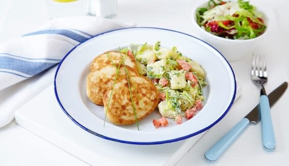 Fish Cakes with Potato Salad