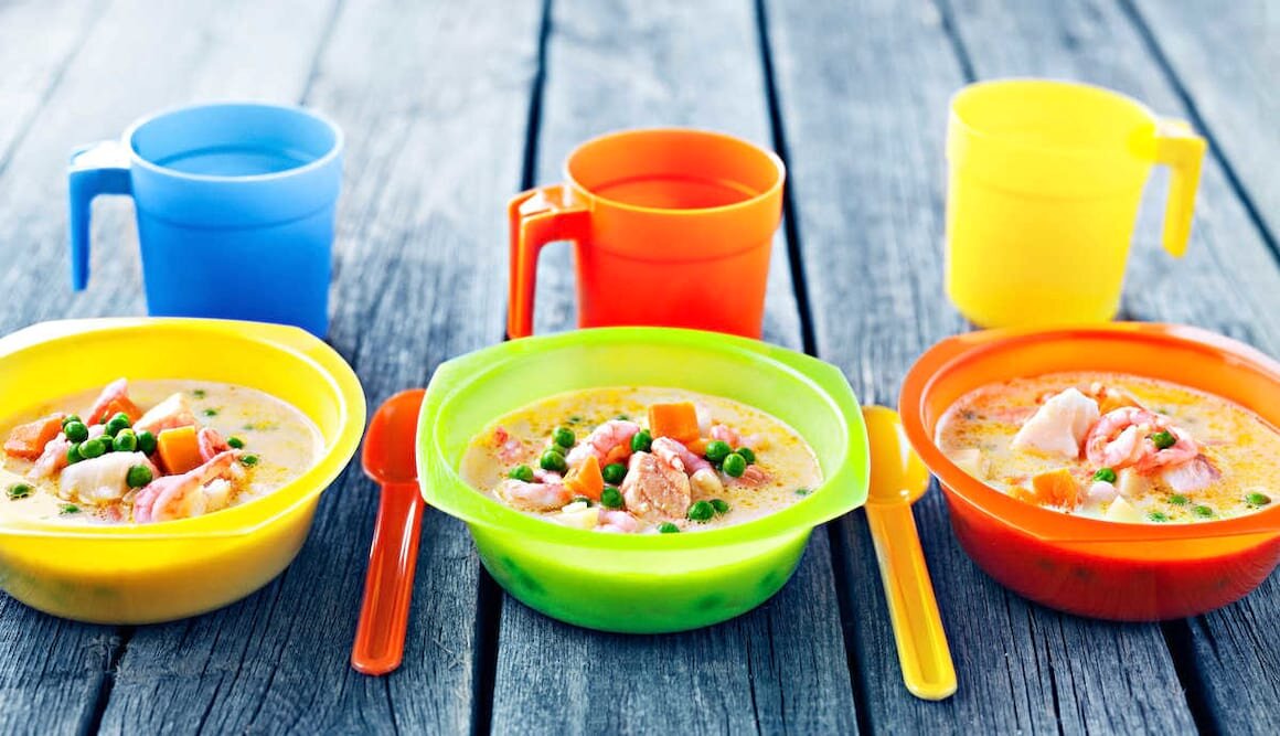 Creamy Vegetable Soup with Norwegian Prawns, Salmon and Cod