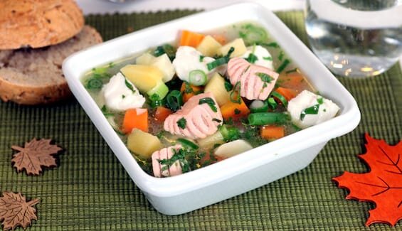 Vegetable Stew with Norwegian Salmon and Wolffish