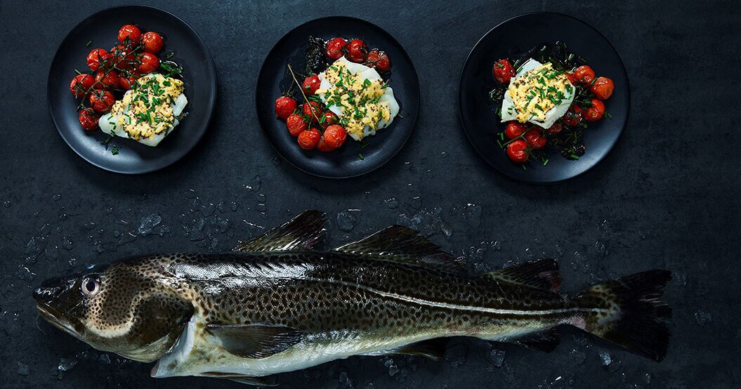Baked Norwegian Cod with Tomato Salad | Seafood from Norway