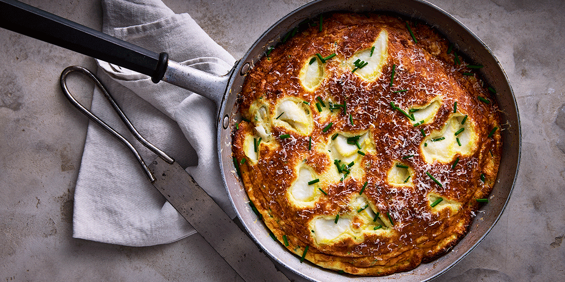 Omelette with Norwegian haddock