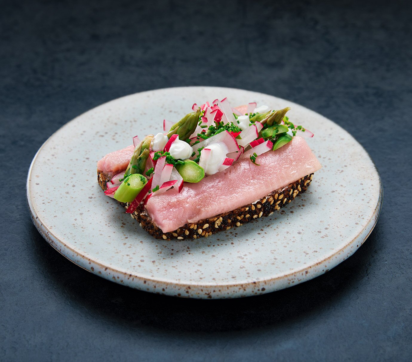 Norwegian matjes herring with green asparagus