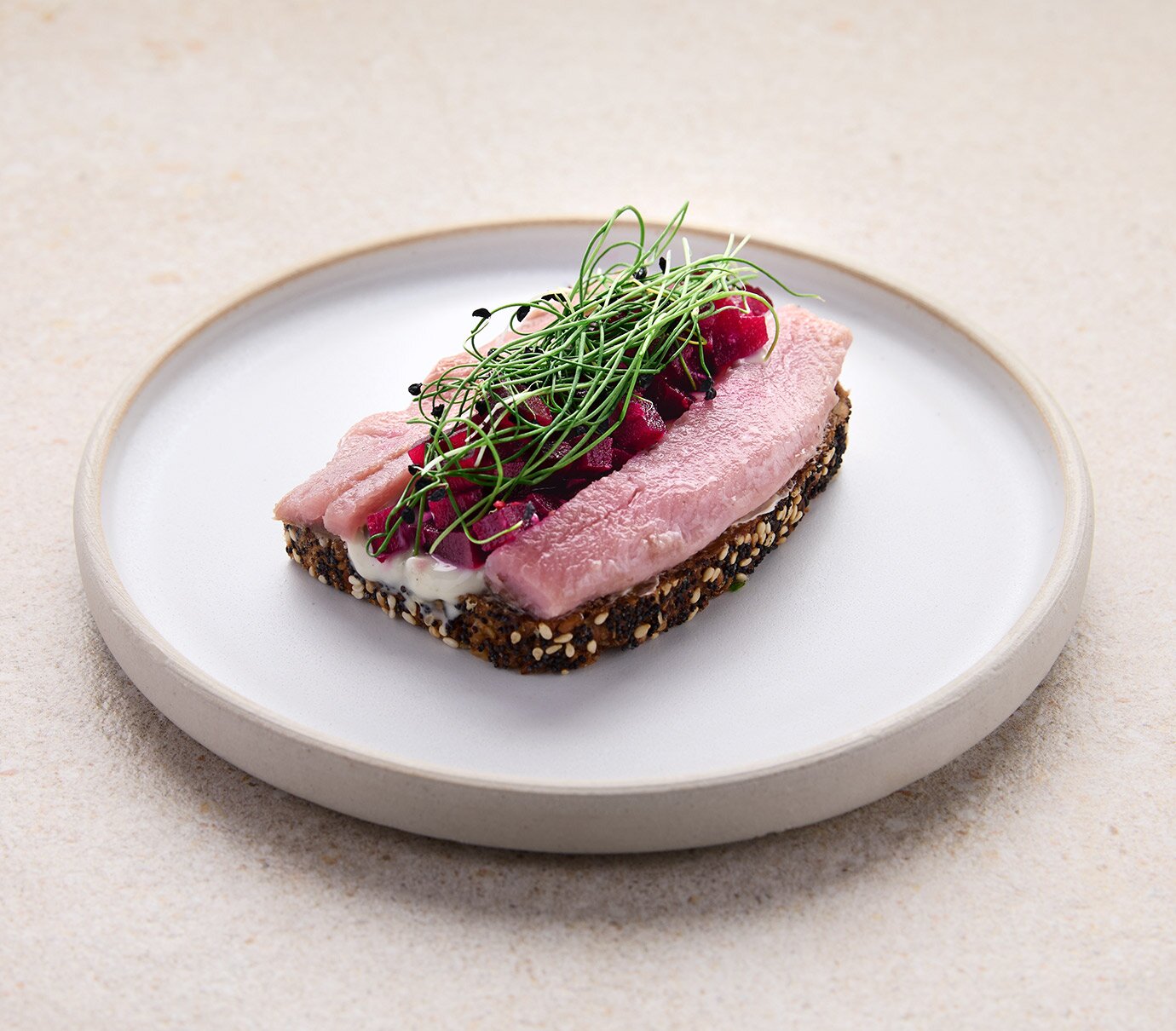 Smoked matjes herring on sourdough bread