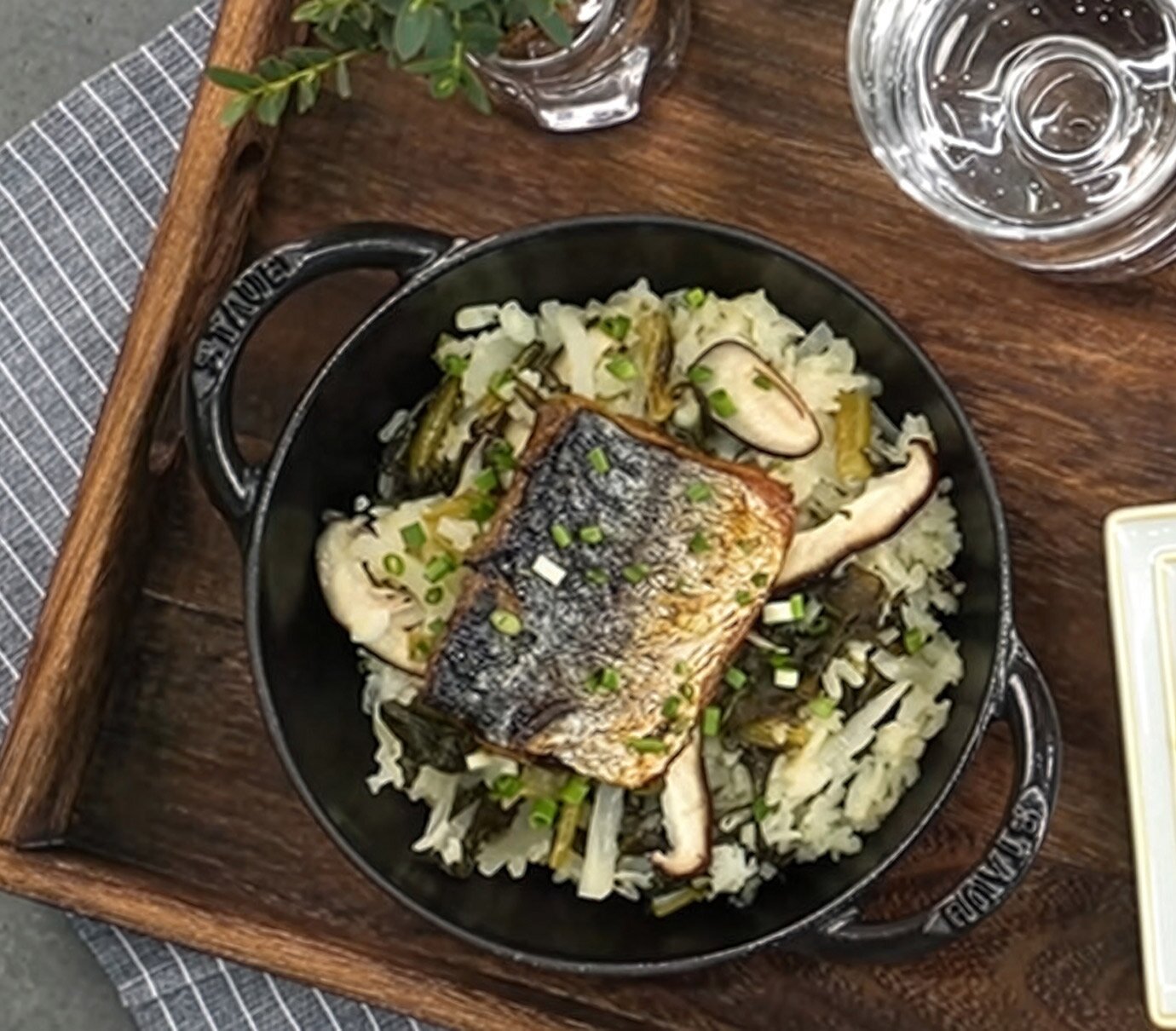 Seasonal Siraegi Radish Pot Rice Made with Norwegian Mackerel