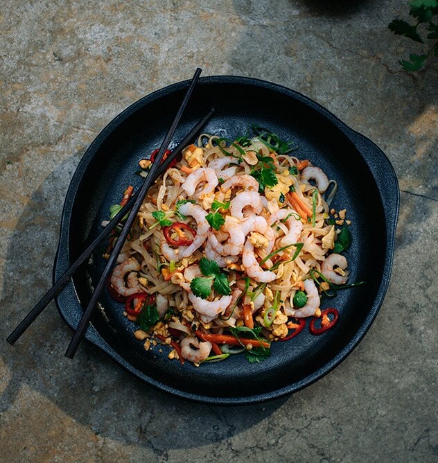 Pad Thai with Norwegian prawns