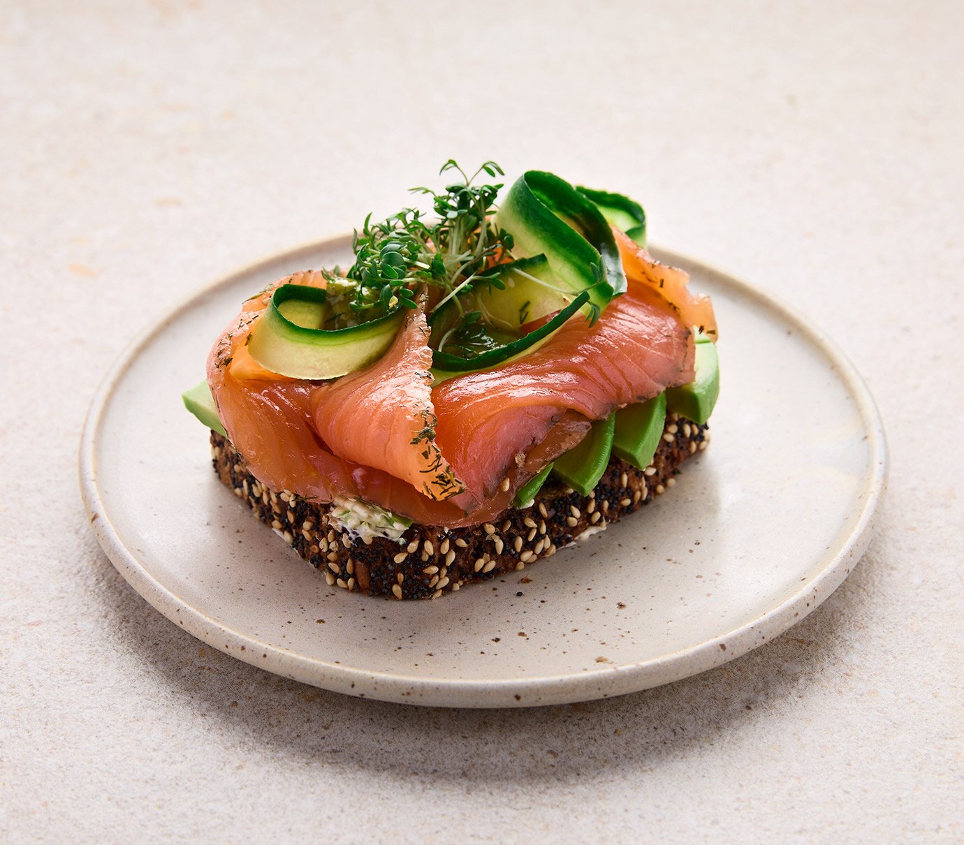 Gravlax on sourdough with mustard sauce