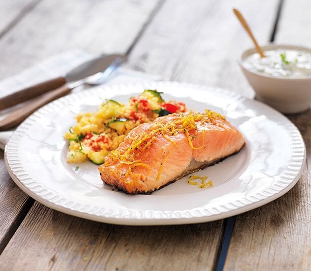 Lemon Grilled Norwegian Salmon with Couscous