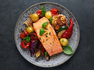 Oven-baked salmon