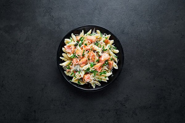 Penne pasta with Norwegian salmon | Seafood from Norway