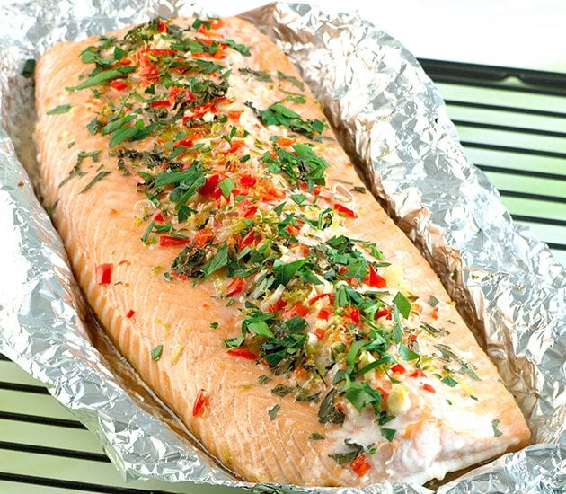 Whole Grilled Norwegian Salmon Fillet