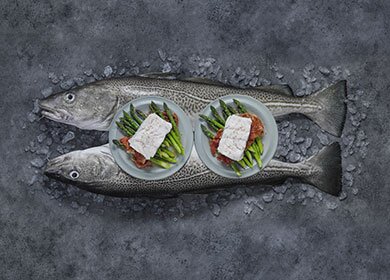 Boiled Skrei with Cured Ham | Seafood from Norway