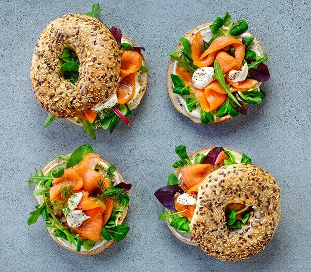 Norwegian smoked salmon bagel