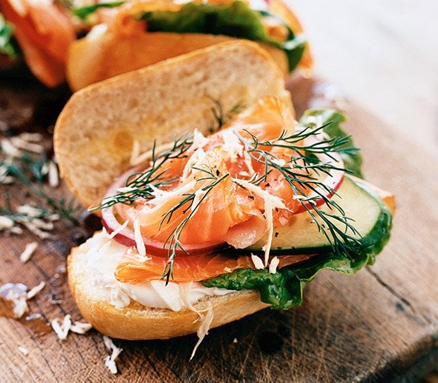 Baguette with Smoked Norwegian Salmon