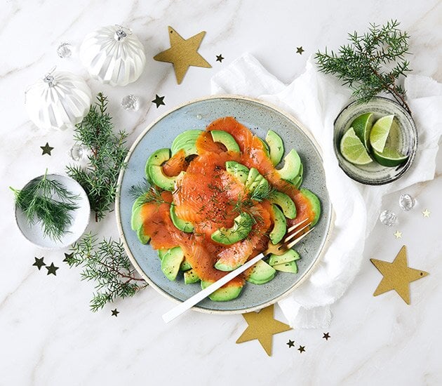 Norwegian smoked salmon and avocado carpaccio