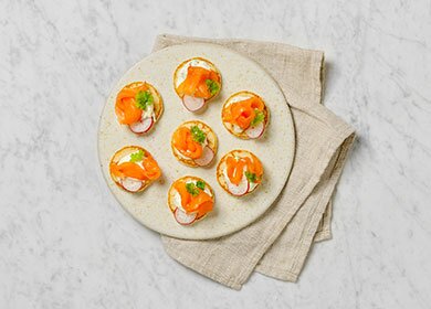 Blinis with smoked Norwegian salmon
